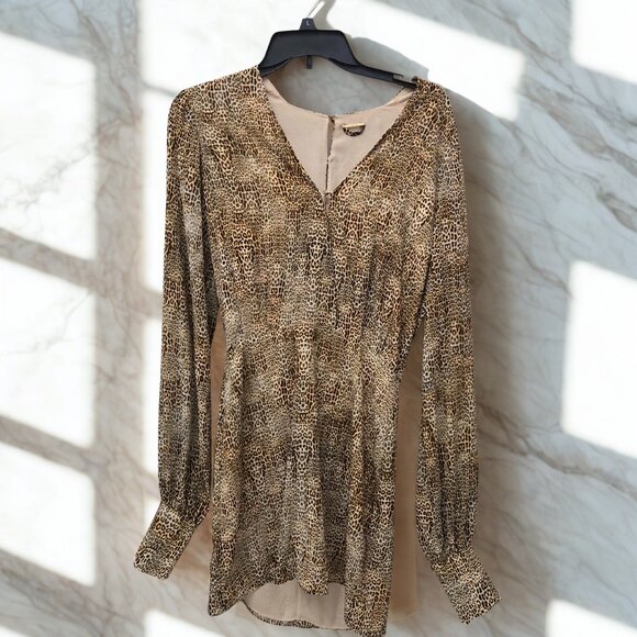 Alexis Long Sleeve Leopard Print Blouse XS - Picture 1 of 11